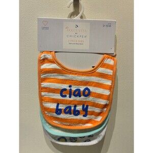 NEW La Dolce Vita by Chickpea 3-Pack Bibs 0-12M